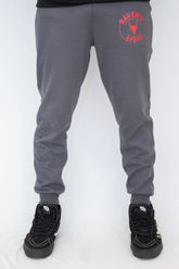 Calça Unissex Moletom com punho Raven's Pentagrama Cinza